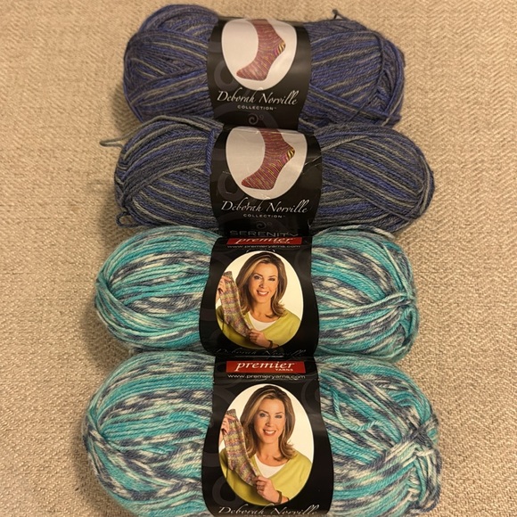 Premier Soft Purple & Turquoise Sock Yarn 4 Skeins - Picture 1 of 10